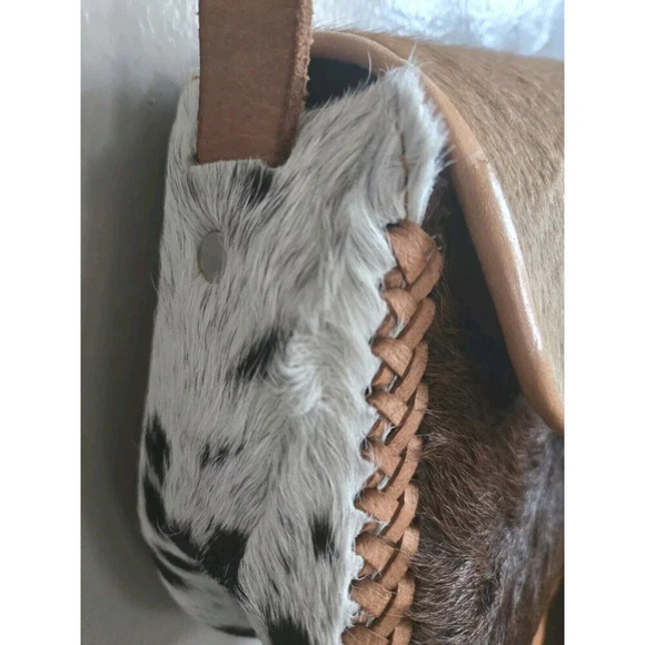 Mexican Crossbody Bag Women's Handmade Brown Cowhide Leather Whipstitch - Picture 3 of 13